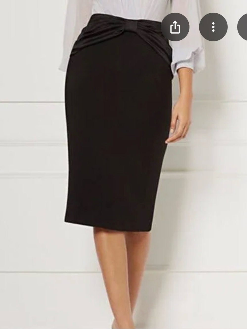 eva mendes for New York & Company Black Bow-Waist Pencil Skirt